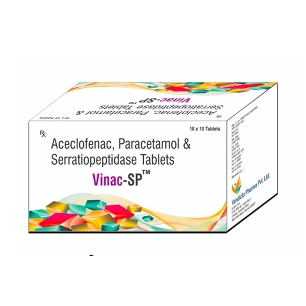 Vinac-SP Tablets — Aceclofenac + Paracetamol + Serratiopeptidase